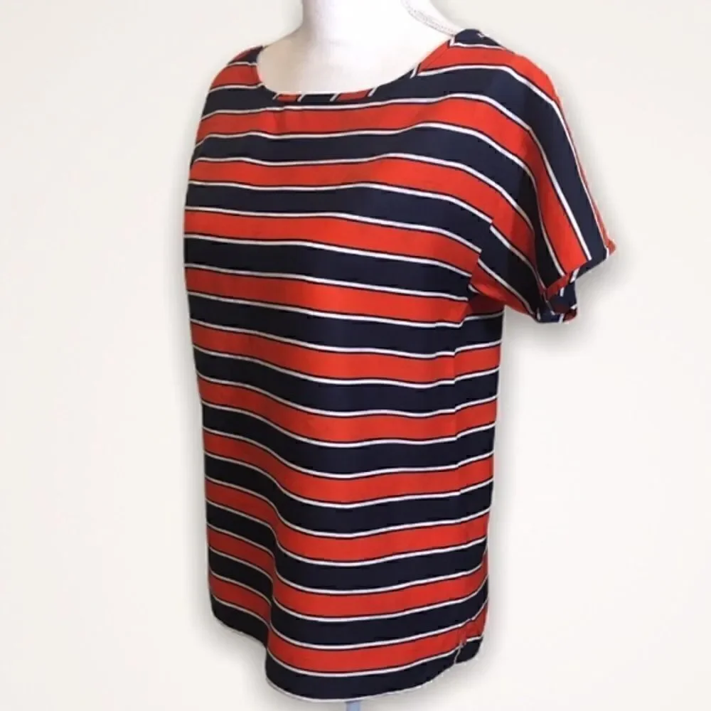 J. Crew Striped Silk Blouse